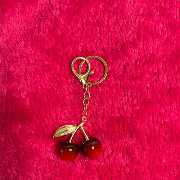 Cherry Keychain with Gold Accents - Picture 1 of 3
